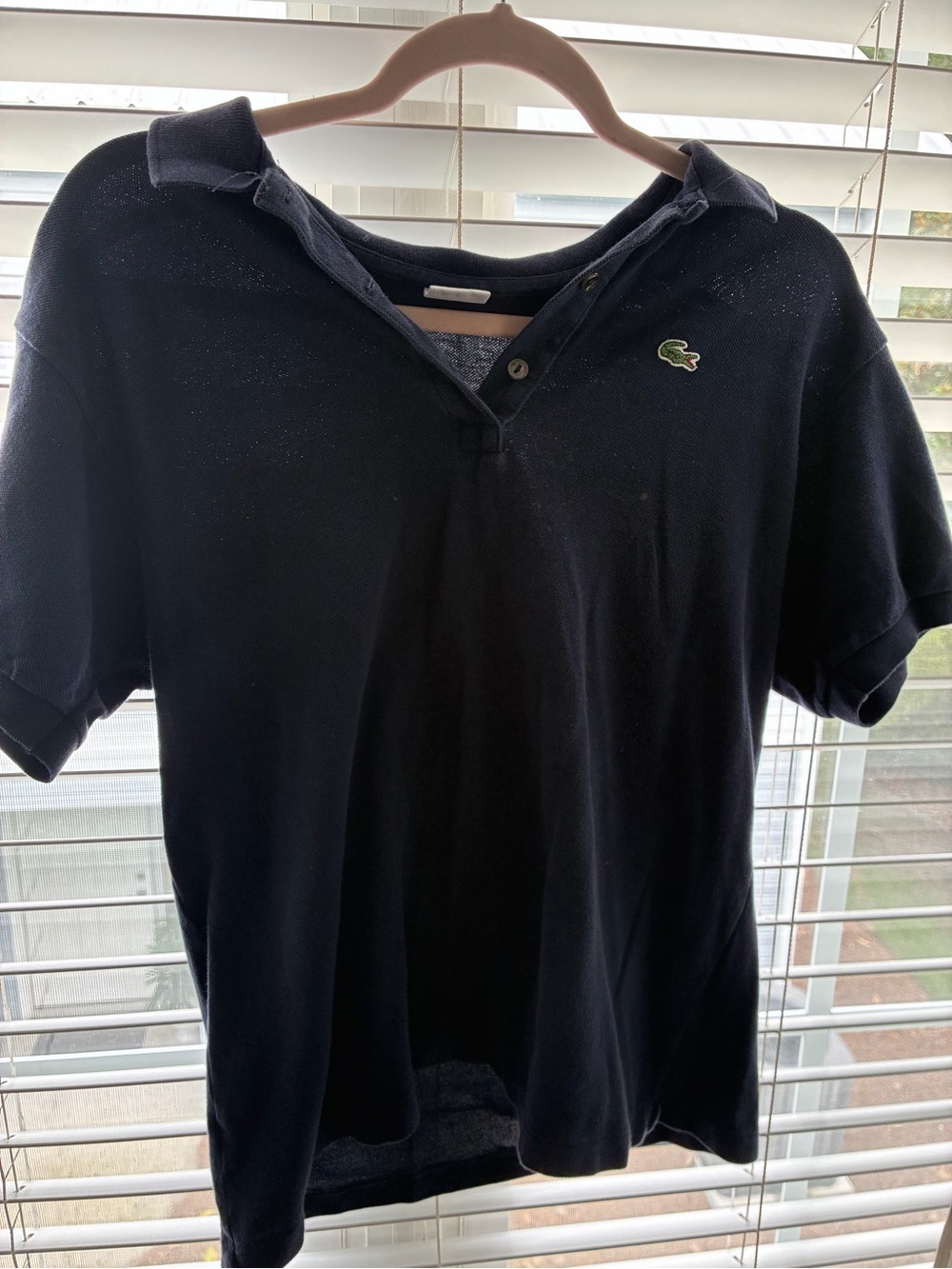 Lacoste women's Dark Navy Polo with Green Crocodile Logo
